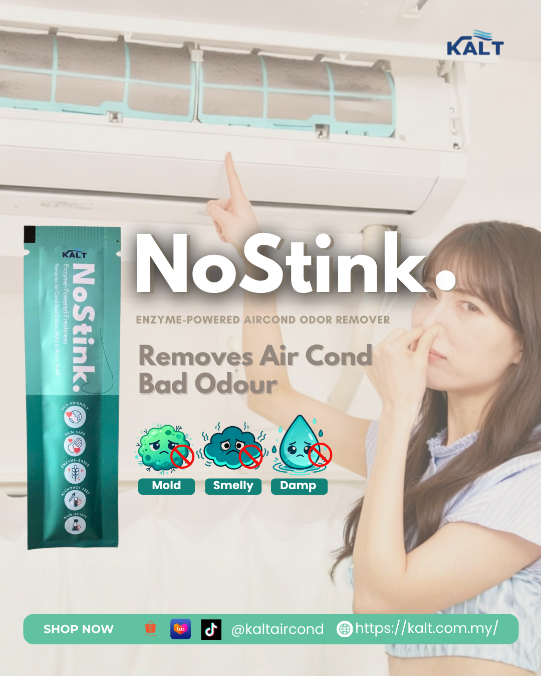 Kalt No Stink Air Conditioner Bad Odour Remover