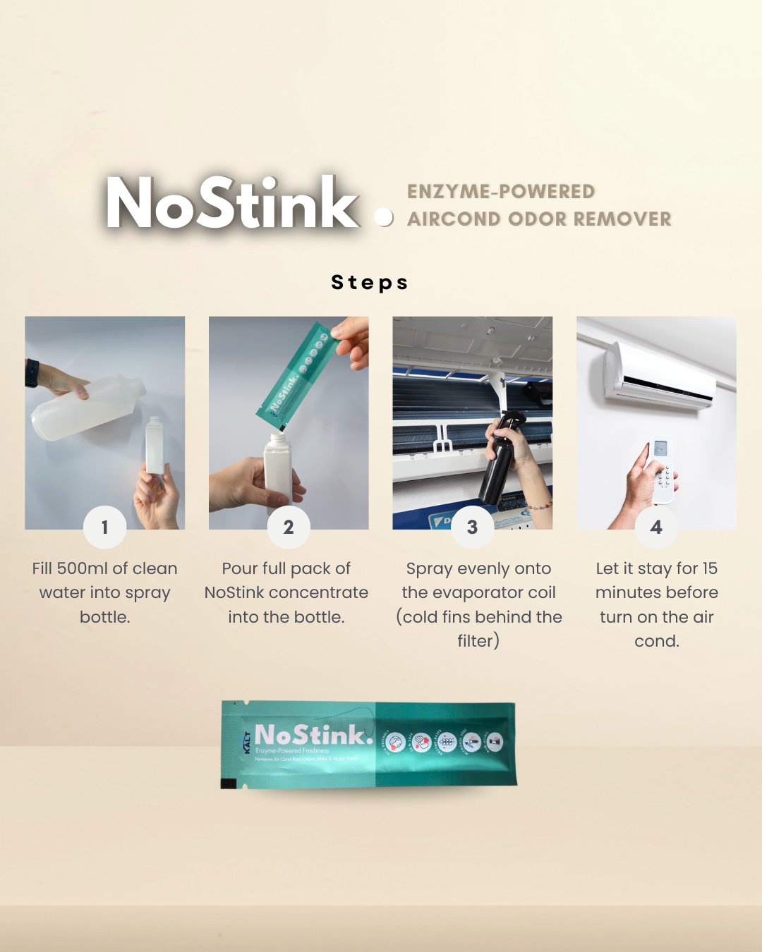 Kalt No Stink Air Conditioner Bad Odour Remover