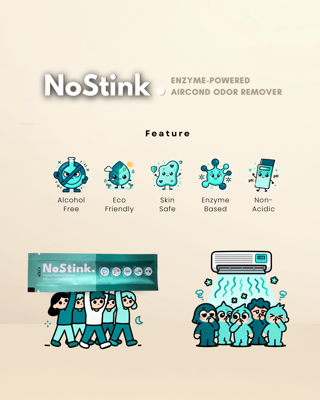 Kalt No Stink Air Conditioner Bad Odour Remover